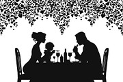 Minimalist family eating dinner, an Illustration by Amazin_art (Thumbnail 10 of 17)