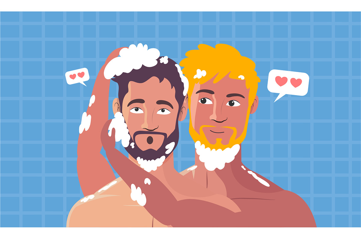 12 Gay couple LGBT vector bundle, a Person Illustration by foxndeer (Photo 4 of 4)