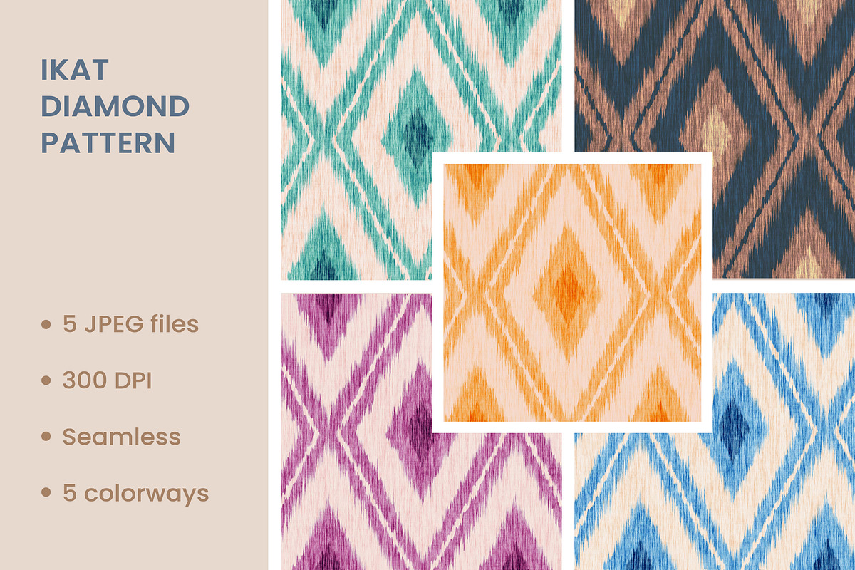 Seamless Ikat Diamond Boho Pattern, a Pattern Graphic by Sir13 (Photo 2 of 8)