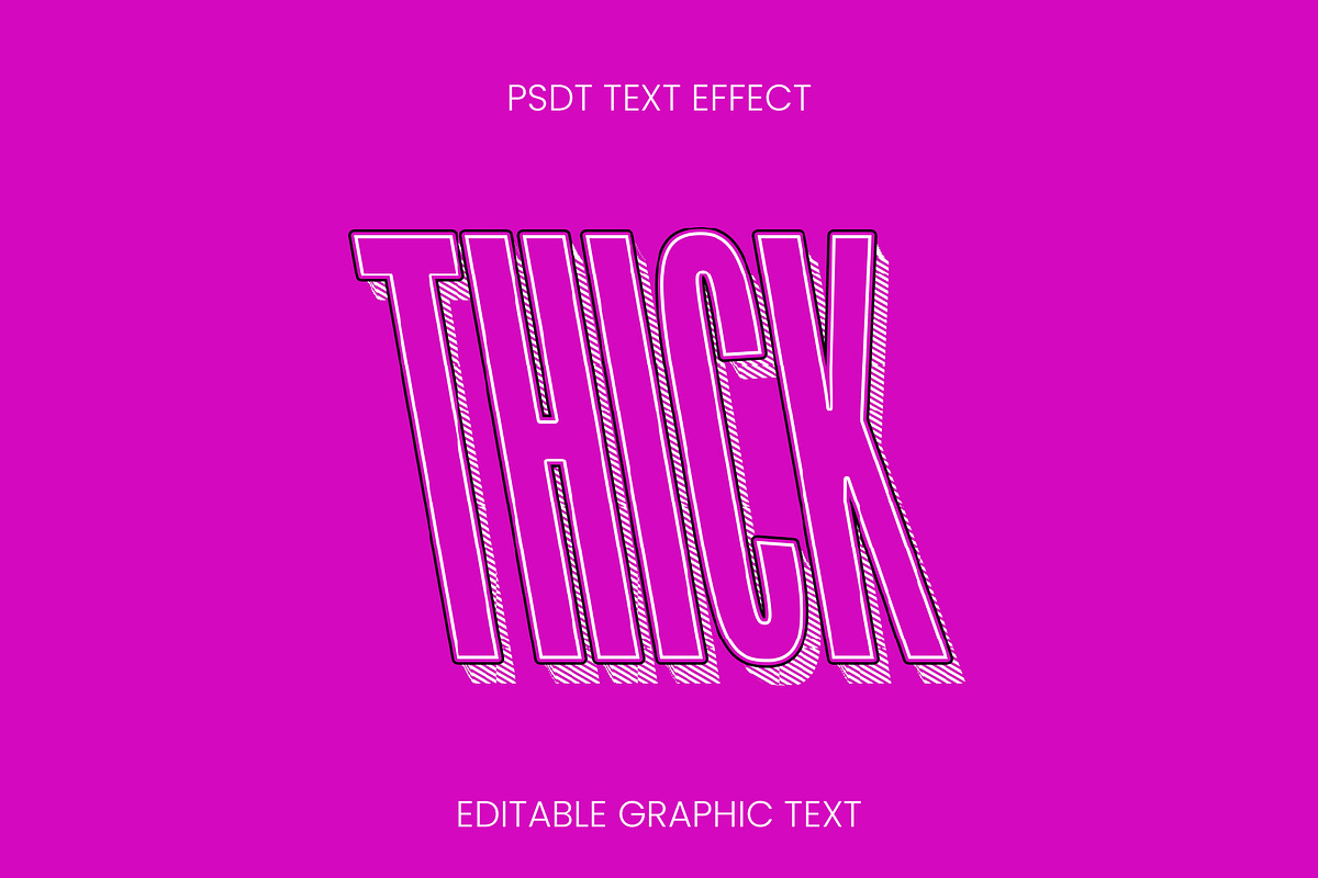 3D Retro Outline Text Effect