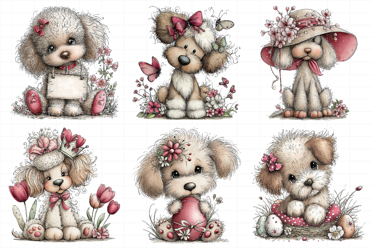 Whimsical Spring Poodle Clipart, an Illustration by Daily.Designs (Photo 5 of 6)