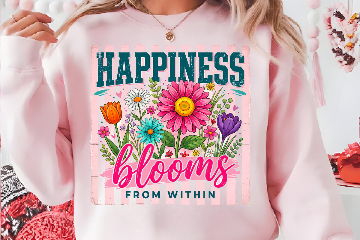 Positive Boho Floral Quote PNG, an Illustration by CreationArt (Photo 7 of 9)