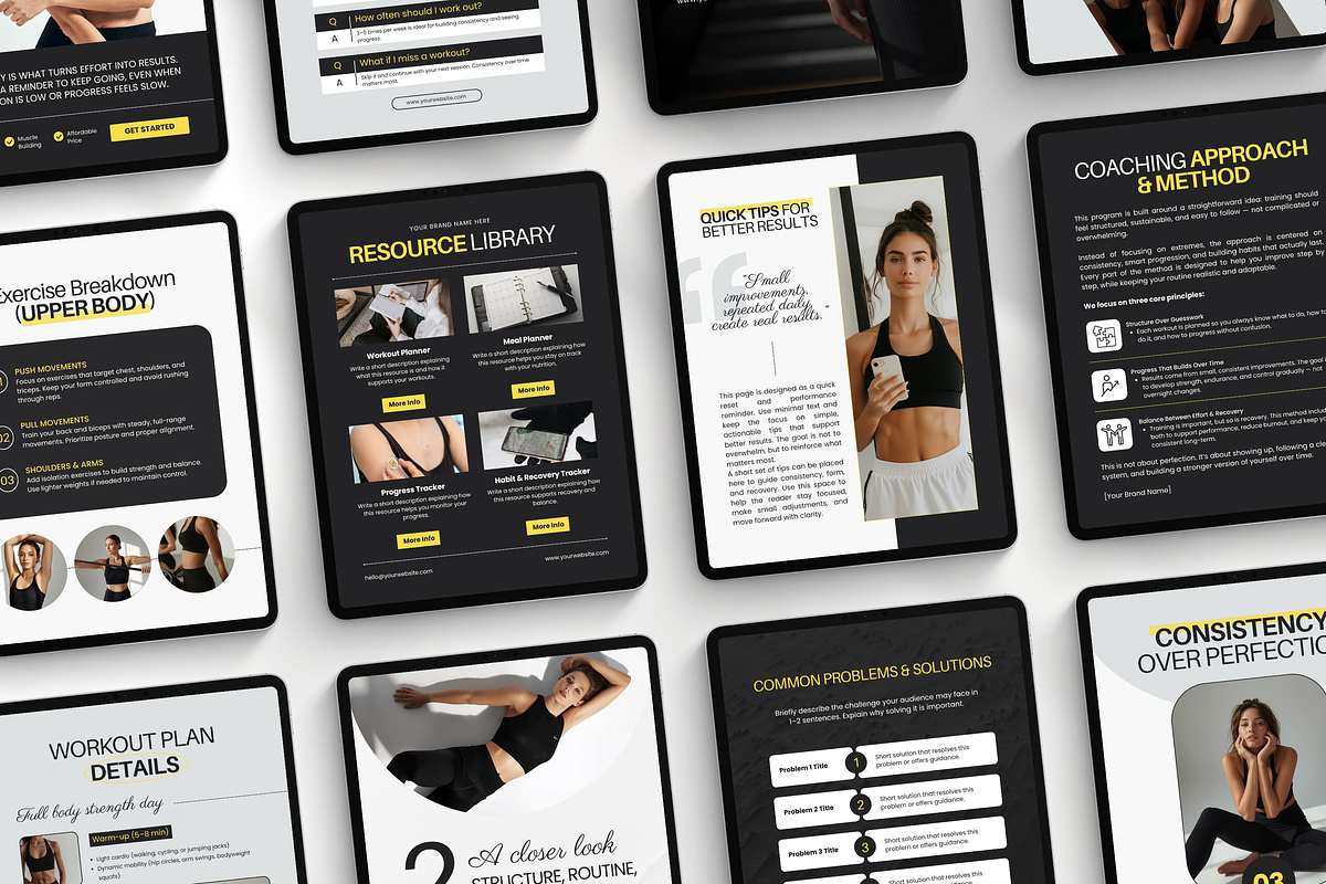 Fitness Coach Ebook Template Canva, a Magazine Template by DigiPax (Photo 5 of 11)