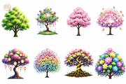 Happy Spring Tree Clipart - Pink., an Illustration by KennedyStudio (Thumbnail 2 of 5)