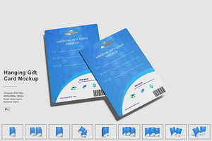 Hanging Gift Card Mockup, a Print Template by NyakBiett