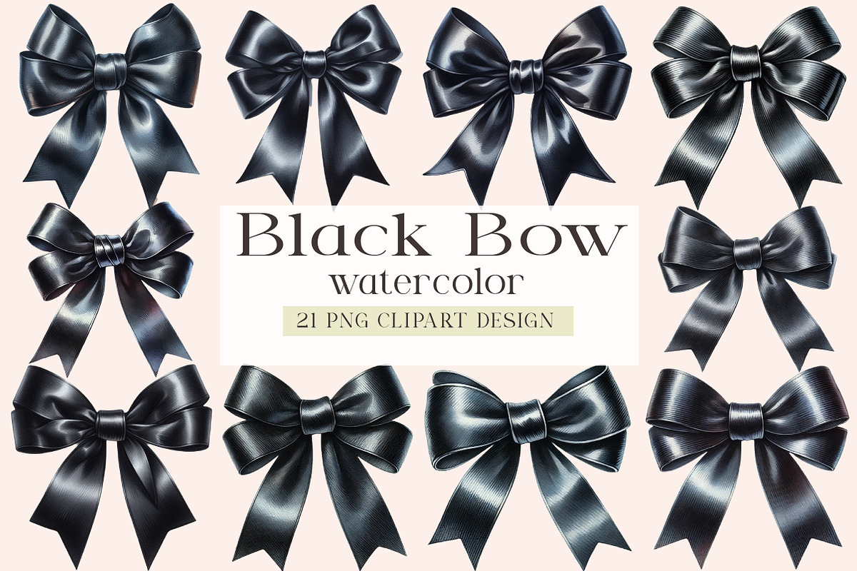 Black Bow Clipart Bundle, an Illustration by DreamArtGraphic (Photo 1 of 4)