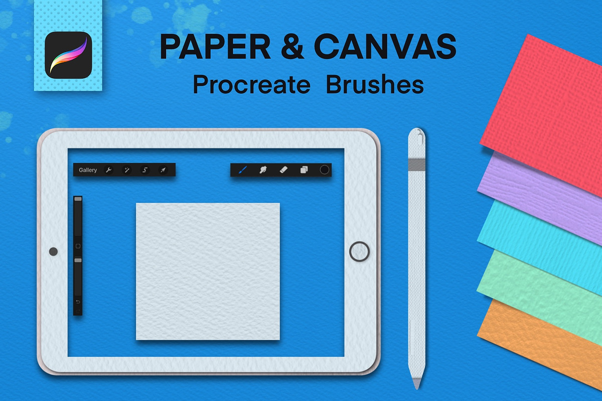 Procreate Paper & Canvas Brushes, a Brush Add-On by Vectorheroes (Photo 1 of 10)