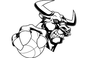 Outlined Wild Bull, an Illustration by HitToon