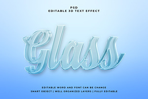 Glass 3d Editable Text Effect Style