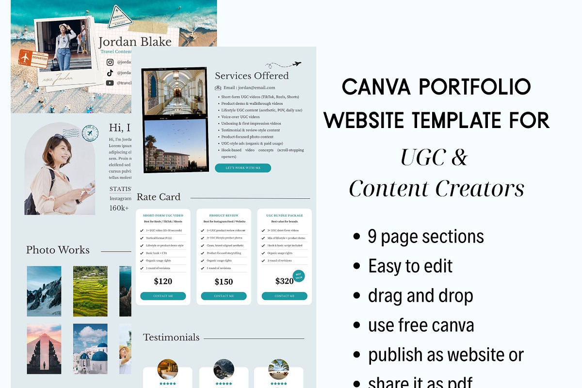 UGC Portfolio Website Template, a Websites & App Template by Sky and Stars (Photo 2 of 6)
