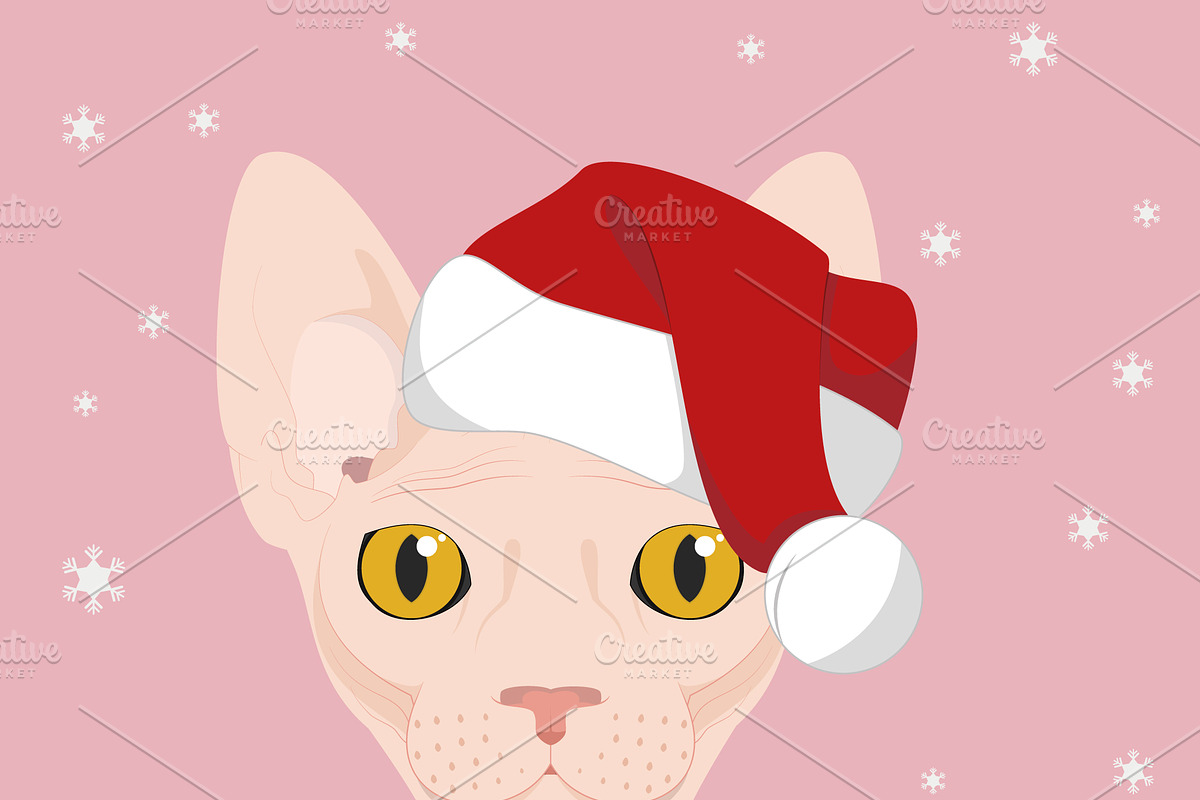 Christmas 9x Cat Breeds, an Animal Illustration by asantosg (Photo 6 of 10)