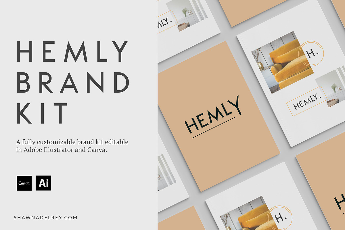Brand Identity Starter Kit - Hemly, a Branding & Logo Template by Shawna Del Rey (Photo 1 of 6)