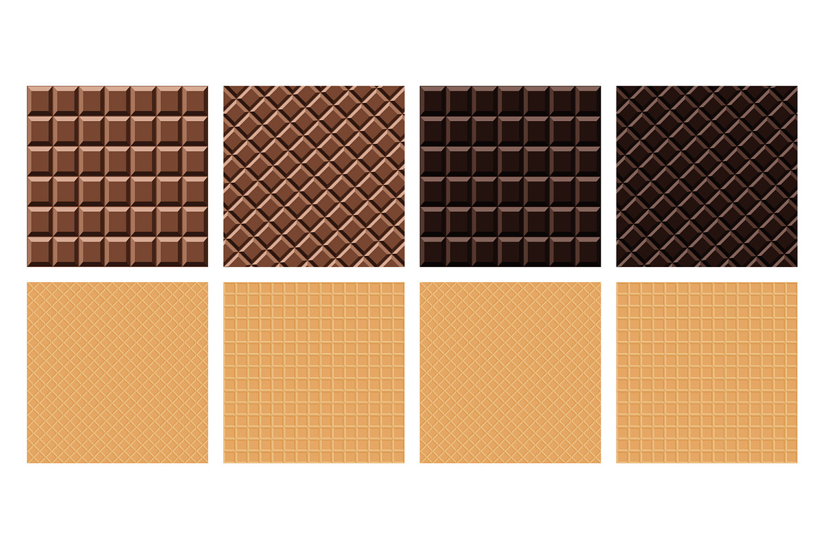 Chocolate & Waffles Sweet Patterns, a Texture Graphic by Plaid4You (Photo 2 of 8)