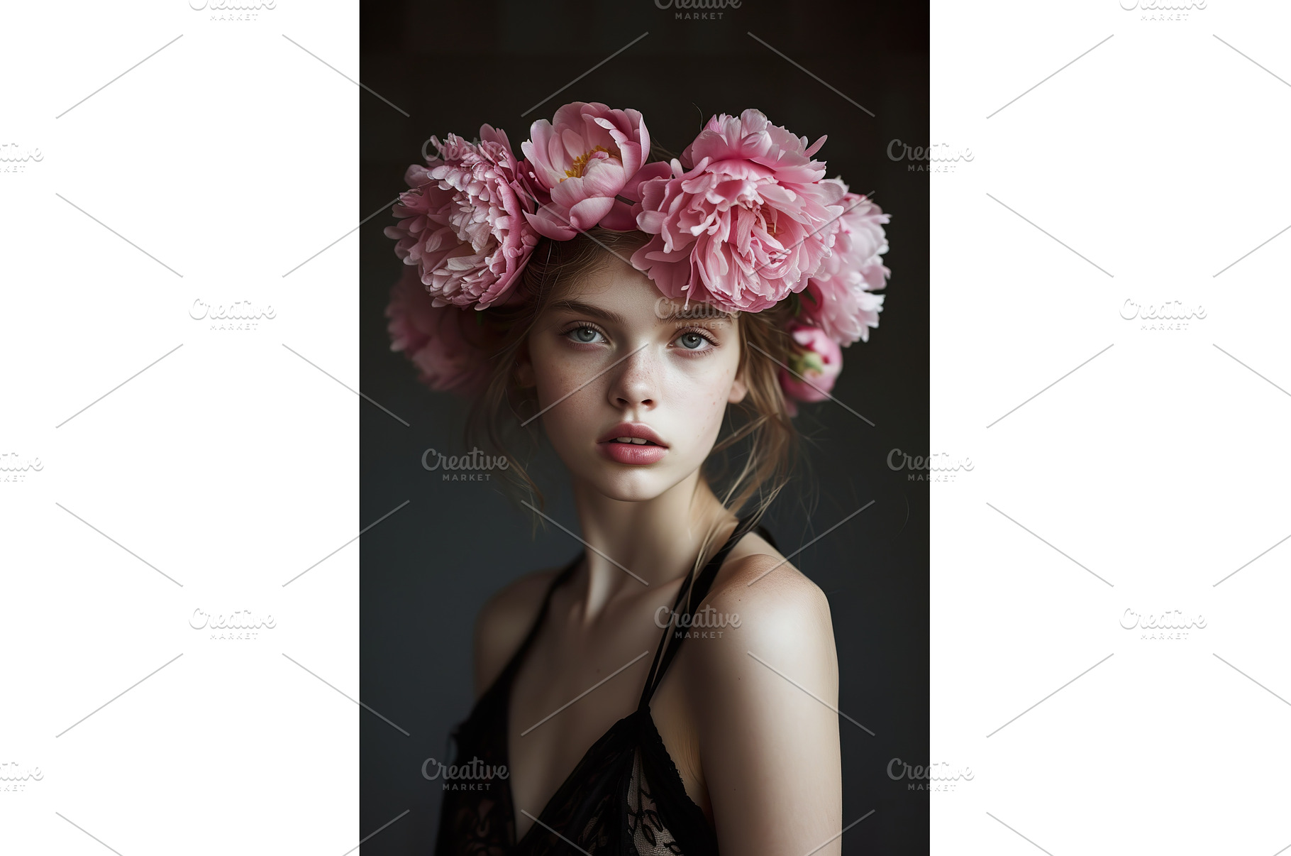 Young female with pink floral crown, a Beauty & Fashion Photo by Lermont51