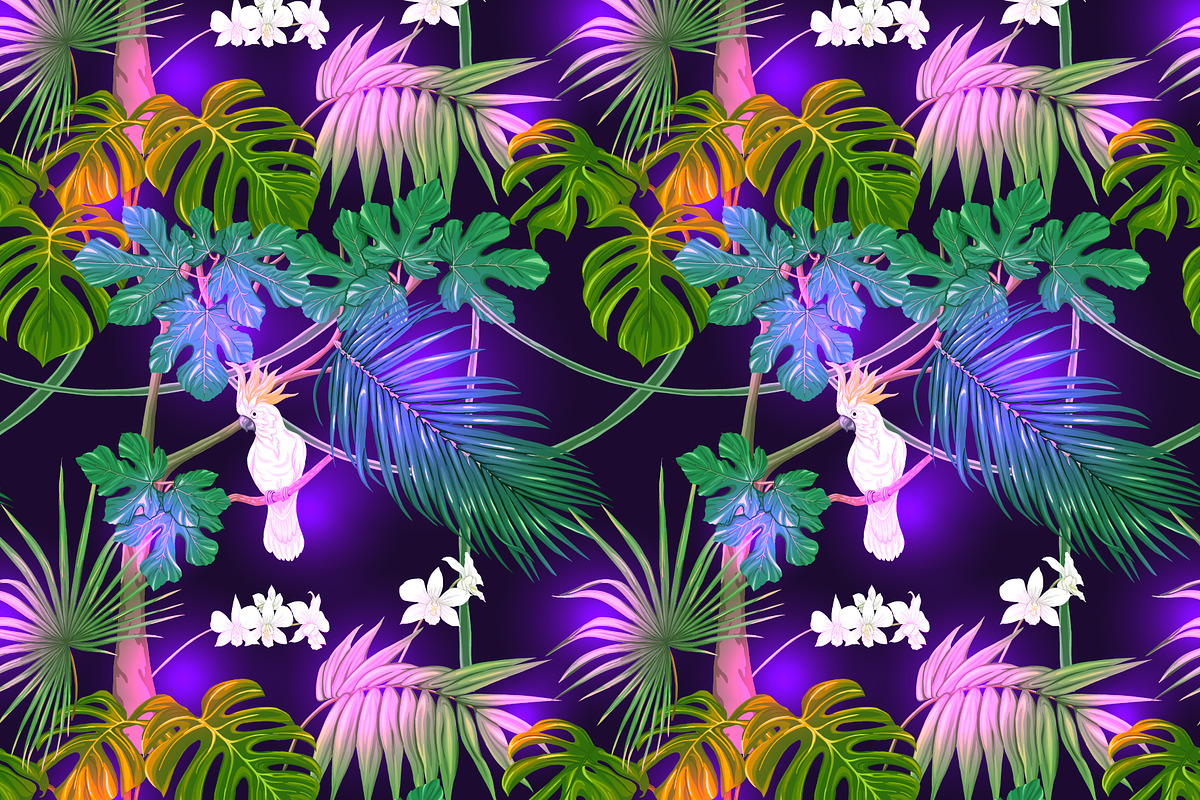 Tropical Neon Seamless Pattern, a Pattern Graphic by Elen-Lane