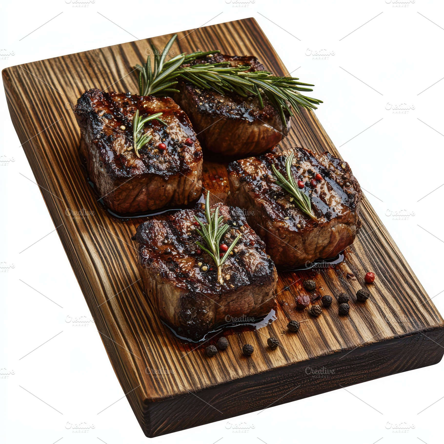 Grill Beef steaks with rosemary and, a Food & Drink Photo by Pixeness Studio