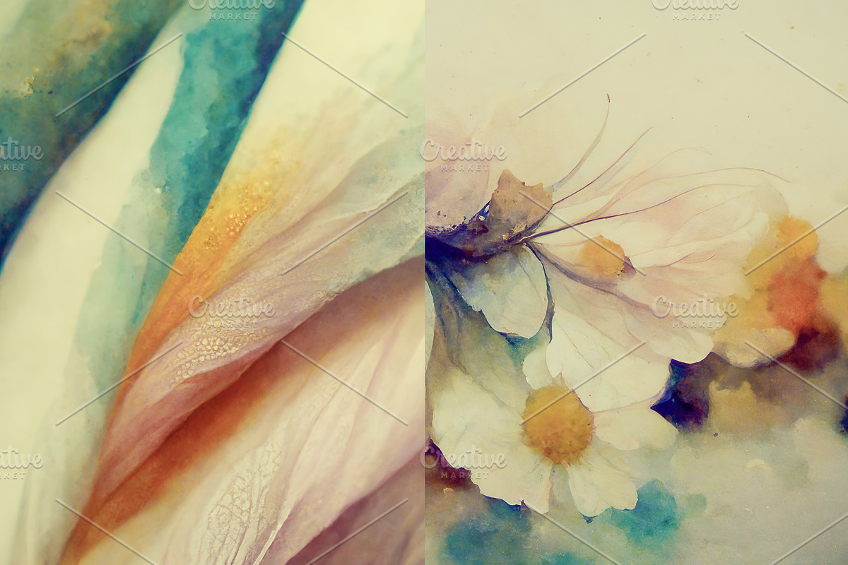 Flower soft abstract background set, a Texture Graphic by Olha Klein (Photo 3 of 5)
