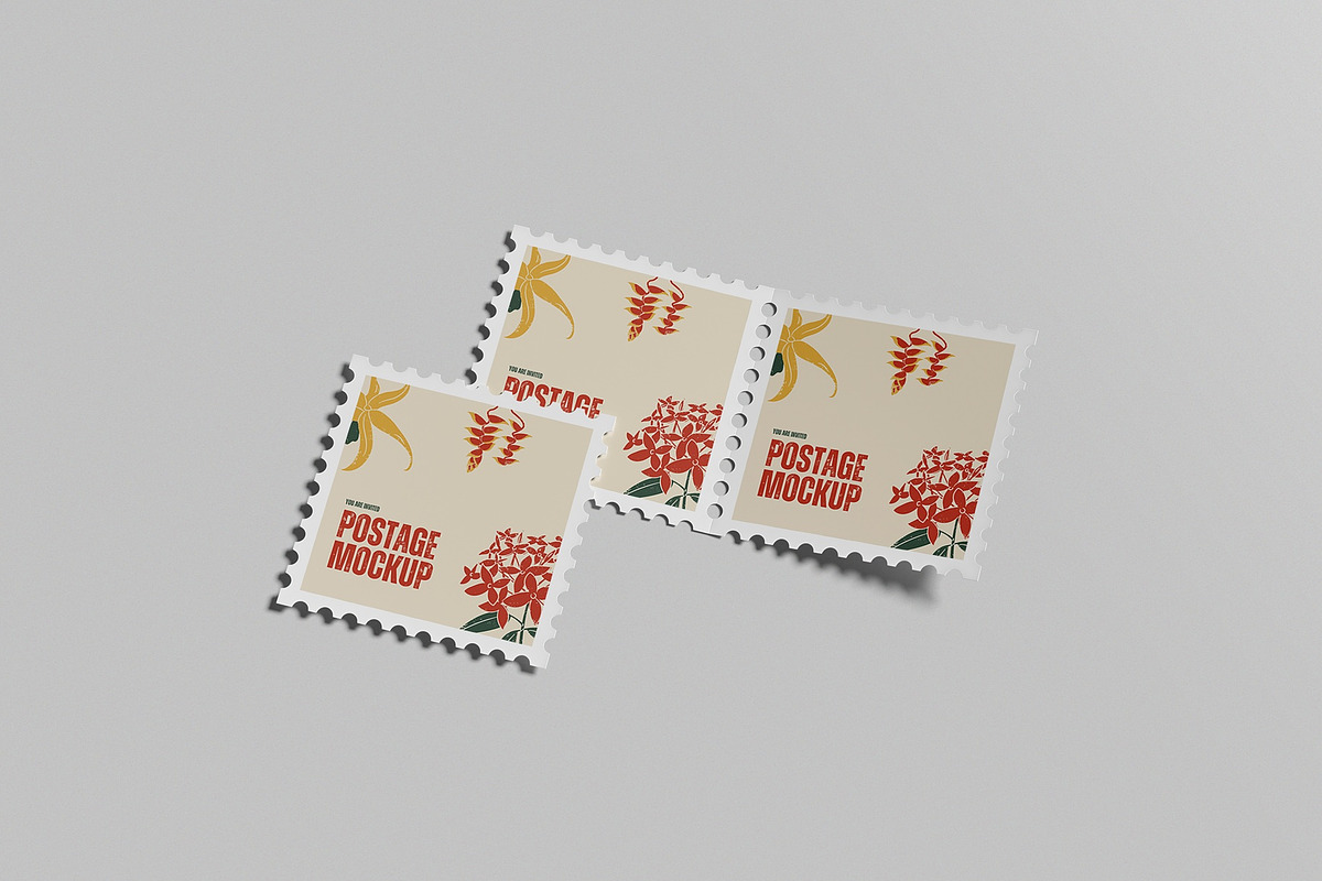 Postage Stamp Mockup, a Books & Magazine Mockup by hokagata (Photo 3 of 5)