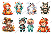 Autumn Spooky Cute Baby Clipart, a Graphic by designcity5 (Thumbnail 3 of 5)