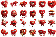 Quirky Valentine's Heart Clipart, an Illustration by DreamCafeArt (Thumbnail 3 of 6)