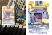 Saint-Petersburg watercolor sketches, an Object Illustration by NataliMiasStore (Thumbnail 2 of 9)
