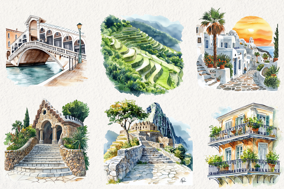 Bucket List Destination Clipart, an Illustration by NadiaTheronArt (Photo 3 of 7)
