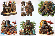 Steampunk Summer Clipart Bundle, an Illustration by SVGArt (Thumbnail 3 of 8)