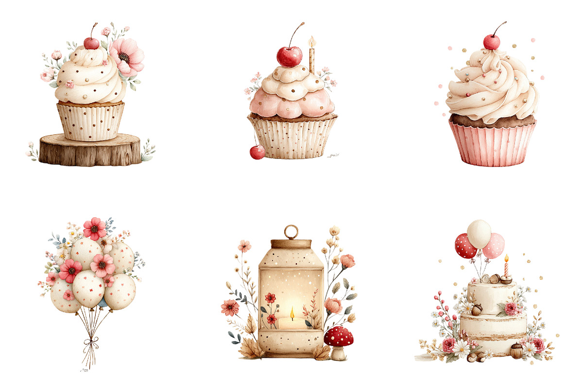 Woodland Boho Animals Birthday Clipa, an Illustration by Sublimation Artist (Photo 7 of 7)