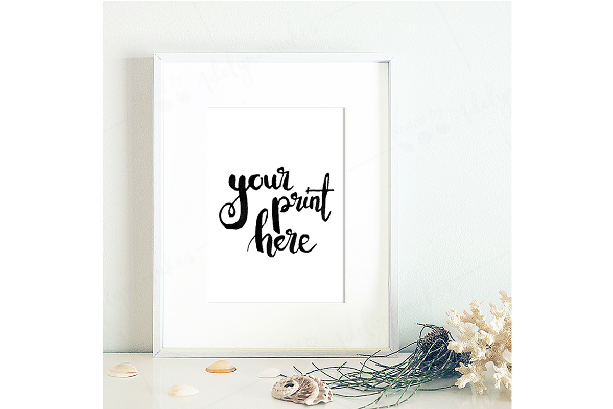 Styled white frame mockup - beach 6, a Print Template by Styled by Adelyn makes