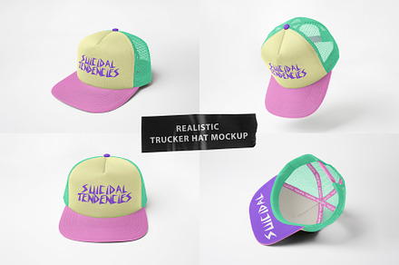 Realistic Trucker Hat Mockup, a Hat Mockup by Uncentrifuged Pressure