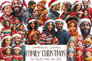 Black Family Christmas Eve Clipart, an Illustration by OK Design (Thumbnail 1 of 5)