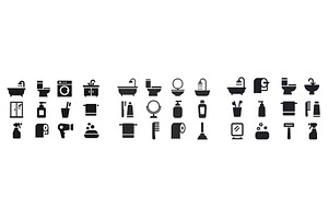 Various icons representing bathroom, an Object Illustration by ZinetroN