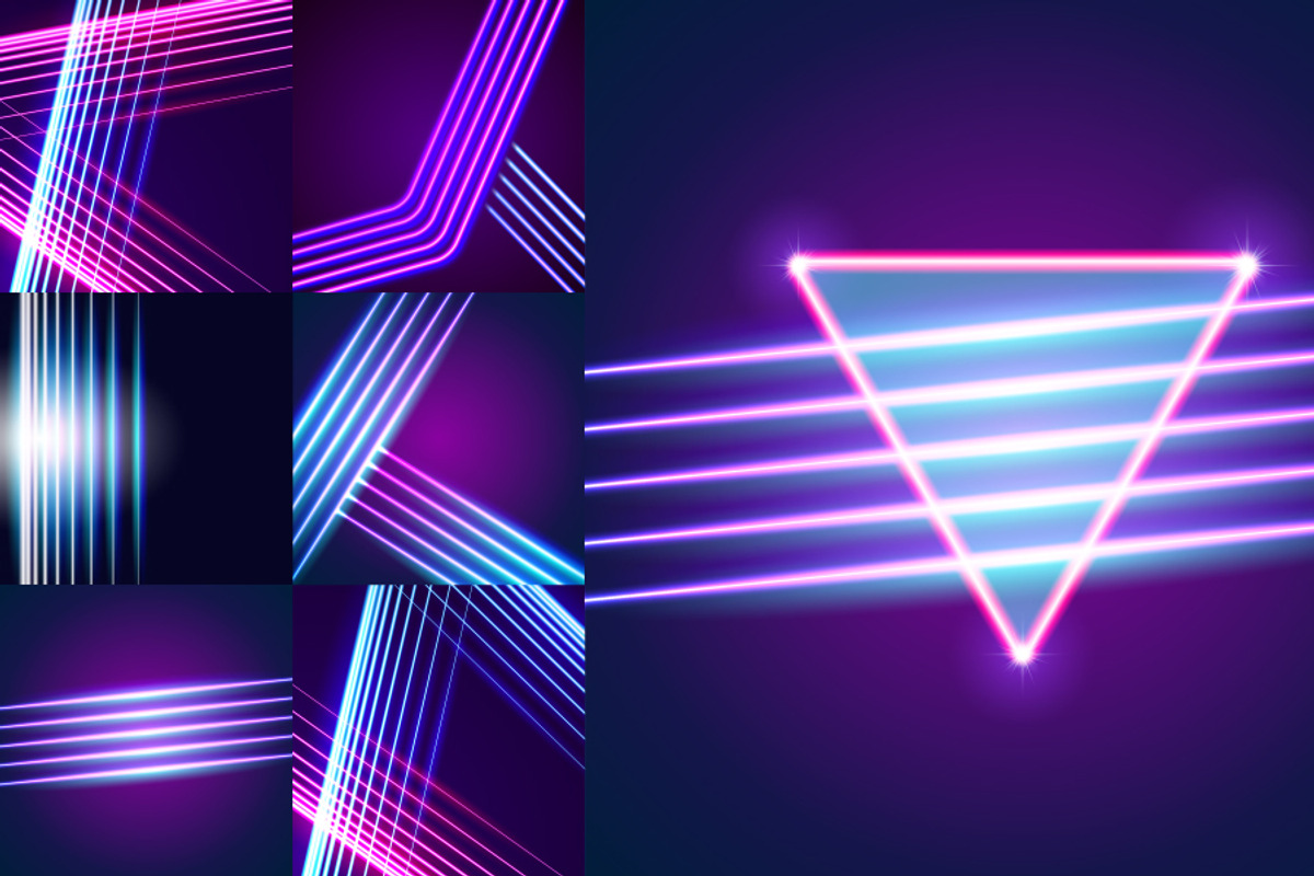 80s styled neon lines backgrounds, a Texture Illustration by Swillklitch (Photo 2 of 2)