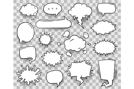 Retro comics speech bubbles in pop