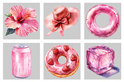 Watercolor Pink Summer Poolside, an Illustration by Black Bird Studio (Thumbnail 3 of 5)