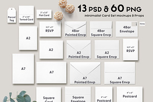 Invitation CardSet Flatlay Mockups