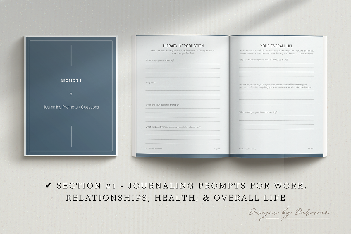 Therapy Journal Worksheets | Canva, a Magazine Template by Designs by Darowan (Photo 3 of 10)