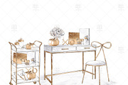 Gold Stationery Girl Boss Clipart, an Illustration by Frou Fou Craft (Thumbnail 3 of 7)