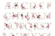 Golden Alphabet Floral Illustration, a Decorative Illustration by Karma (Thumbnail 10 of 11)