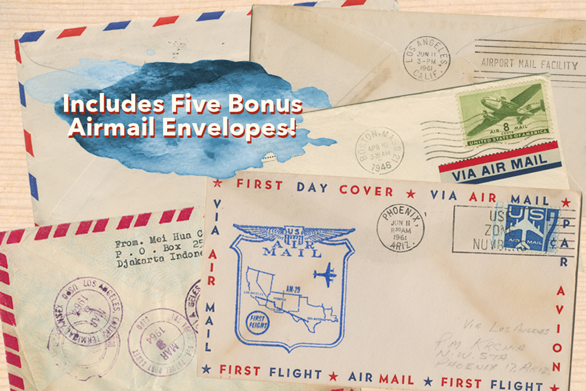 Airmail Postal Kit 140 Items, an Object Graphic by Piddix Archives (Photo 5 of 5)