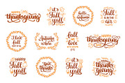 Autumn and Thanksgiving Phrases Set, a Seasonal Illustration by InkySplash (Thumbnail 3 of 7)