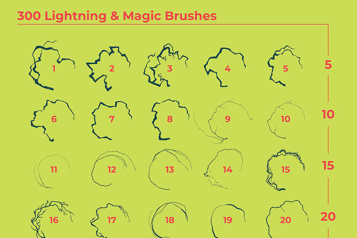 Lightning & Magic Illustrator Brush, a Brush Add-On by MarkieAnn Creative (Photo 5 of 6)