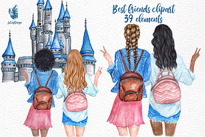 Best Friends Girls Clip Art