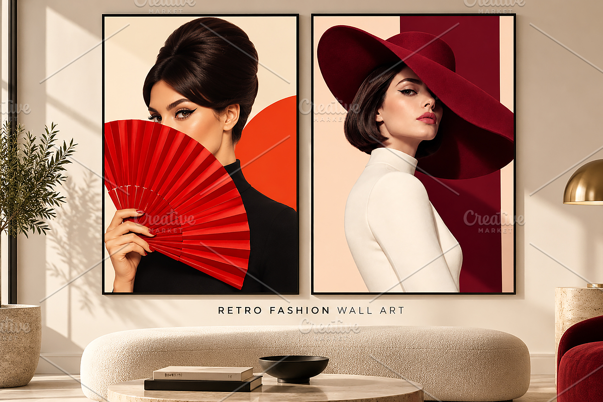 50 Retro Fashion Posters, a Beauty & Fashion Photo by MarisoArt (Photo 3 of 6)
