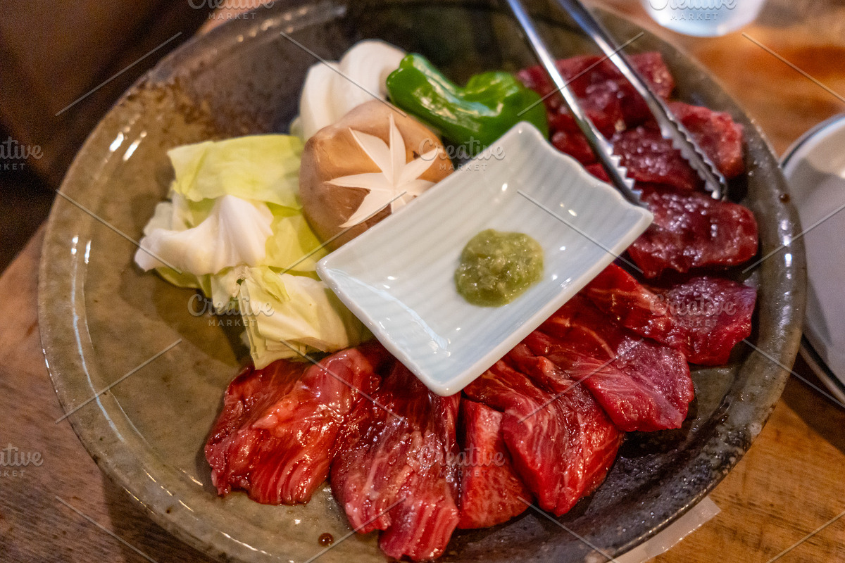 Raw Hida Wagyu Beef Platter Served in Takayama, Japan, a Food & Drink Photo by GoodGoods (Photo 1 of 2)
