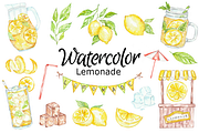 Lemonade watercolor clipart, a Background Graphic by GoodFairyClipArt (Thumbnail 1 of 2)