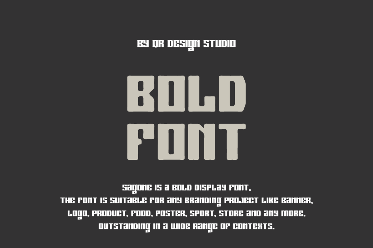 Sagone - Heavy & Thick Font, a Sans Serif Font by QR Design Studio (Photo 2 of 7)