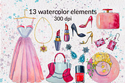 Fashion Watercolor Clipart, an Object Illustration by AnastasiaWatercolor (Thumbnail 2 of 10)
