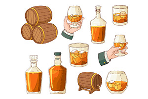 Whiskey advertising vintage, an Object Illustration by Things for designers