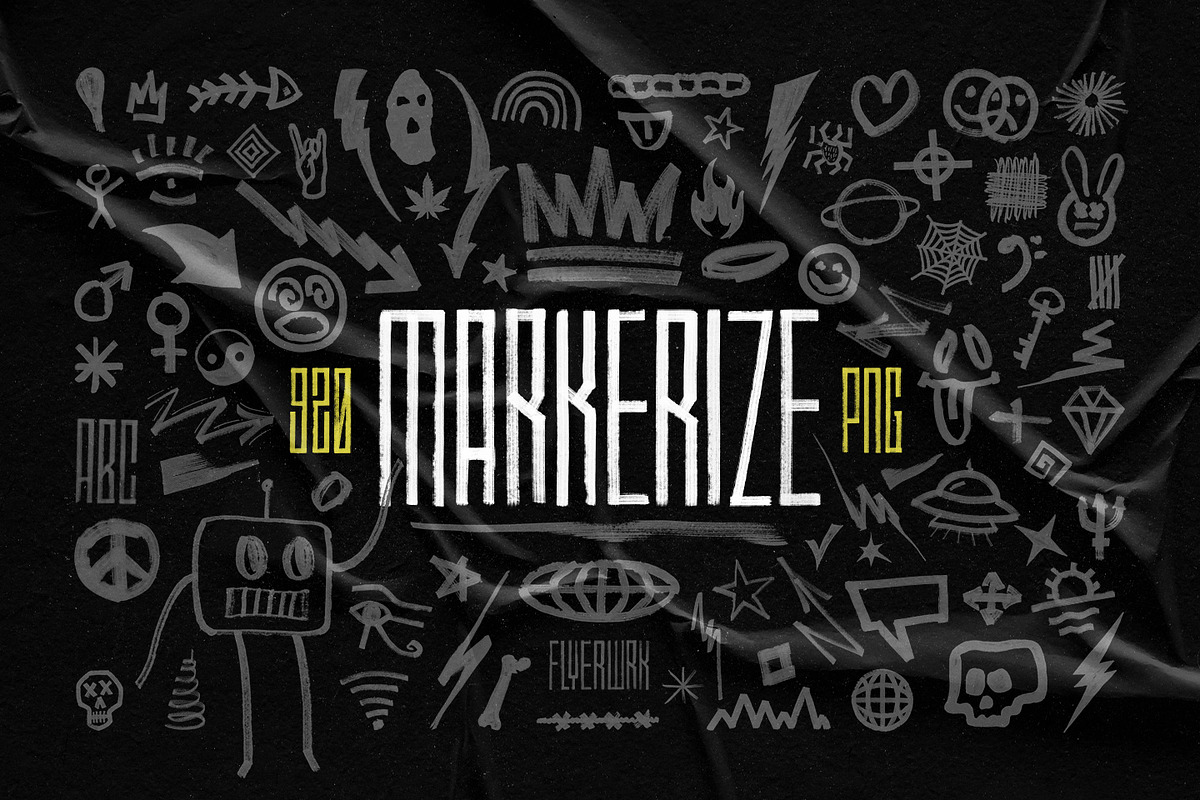 Markerize - 800+ graphics toolkit, an Object Graphic by FLYERWRK (Photo 1 of 22)